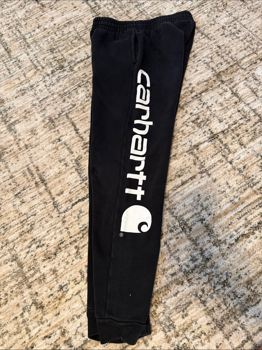 Carhartt Black Joggers with White Side Logo size 14-16
